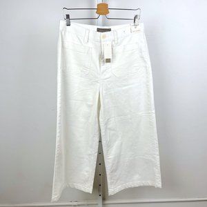 NWT Point Sur J.Crew Wide Leg Crop Jeans White J1896 Size 31
